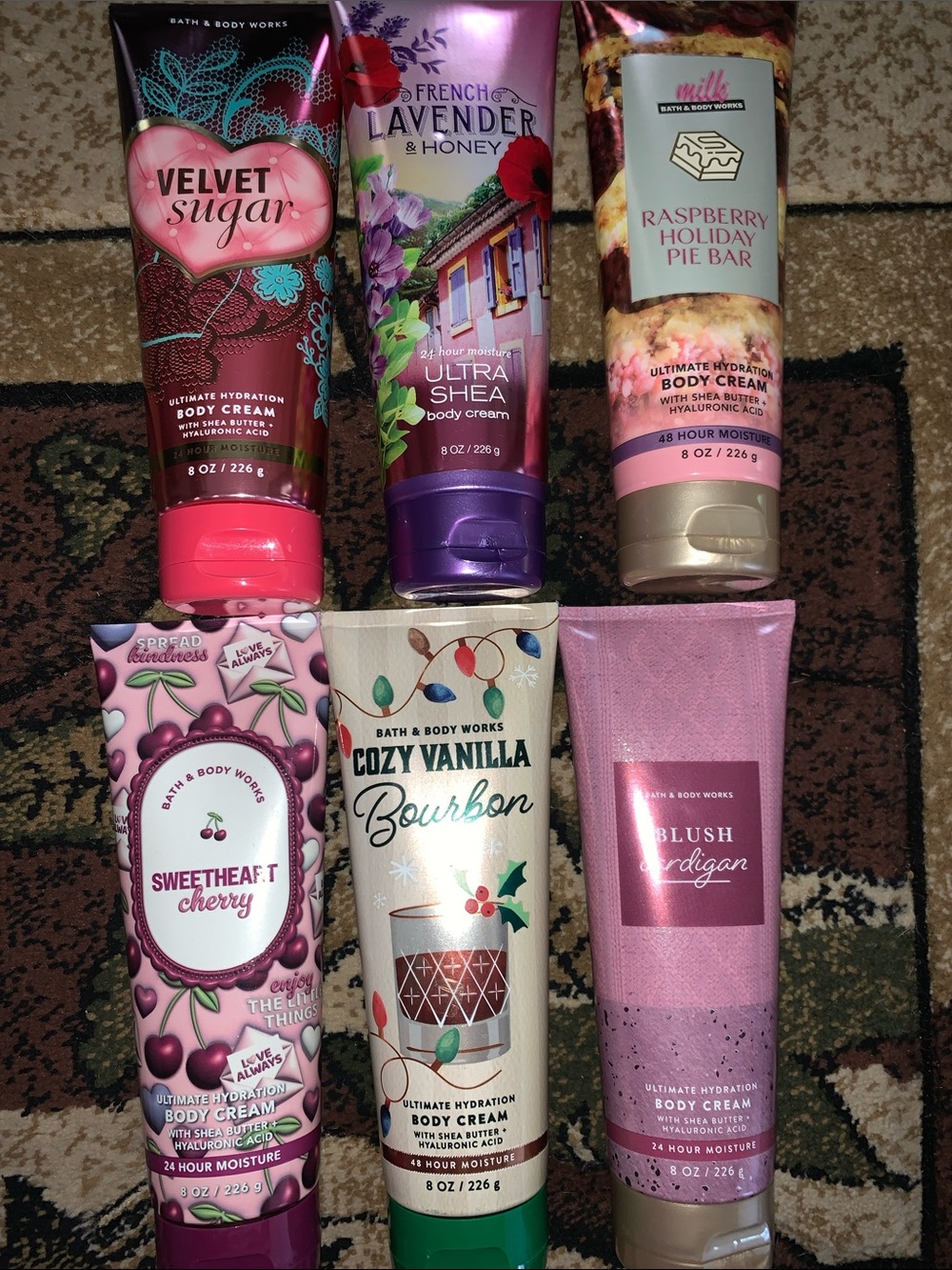 Bath & Body Works Velvet Sugar,Lavender, Blush,Bourbon Assorted Body Creams
